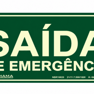 Placa de saída de emergência fotoluminescente