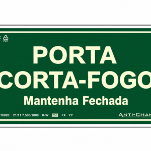 Placa porta corta fogo