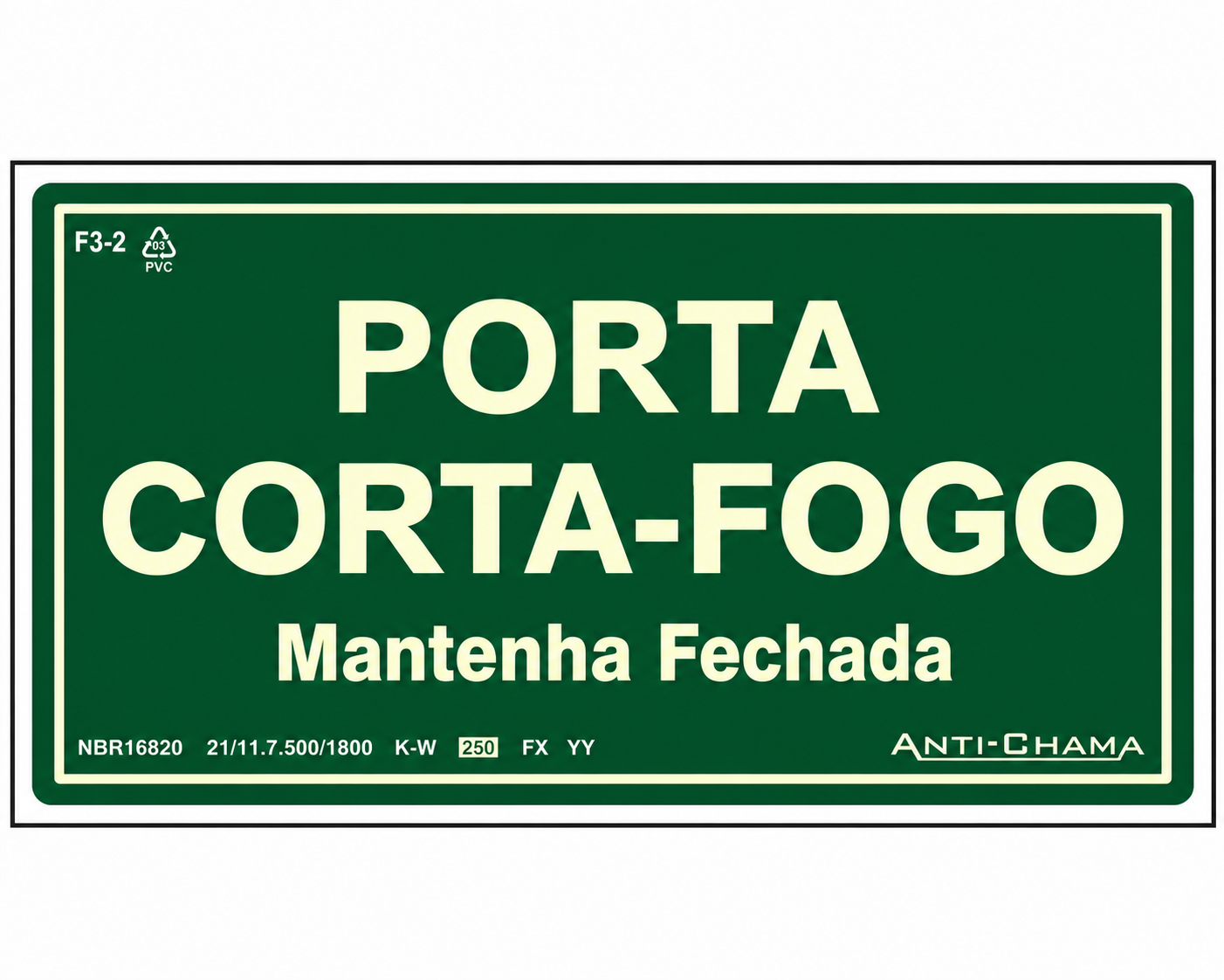 Placa porta corta fogo