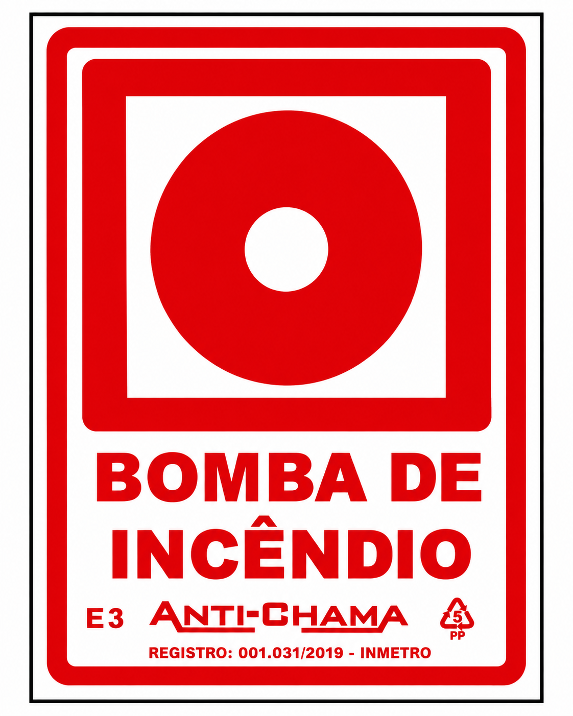 Placa de bomba de incêndio
