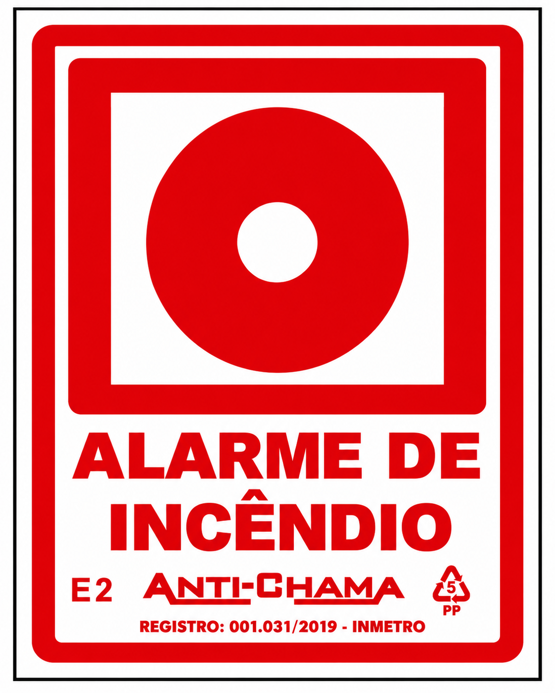 Placa de alarme de incêndio