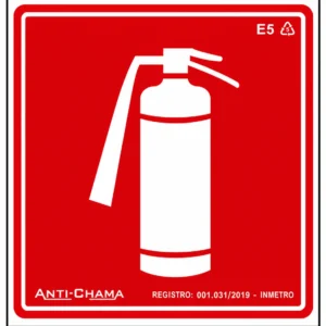 Placa de extintor de Incêndio E5