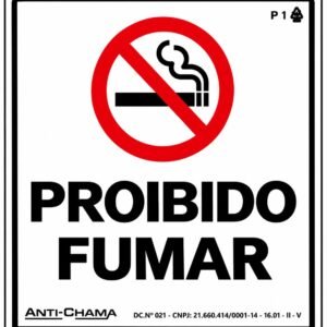 Placa proibido fumar