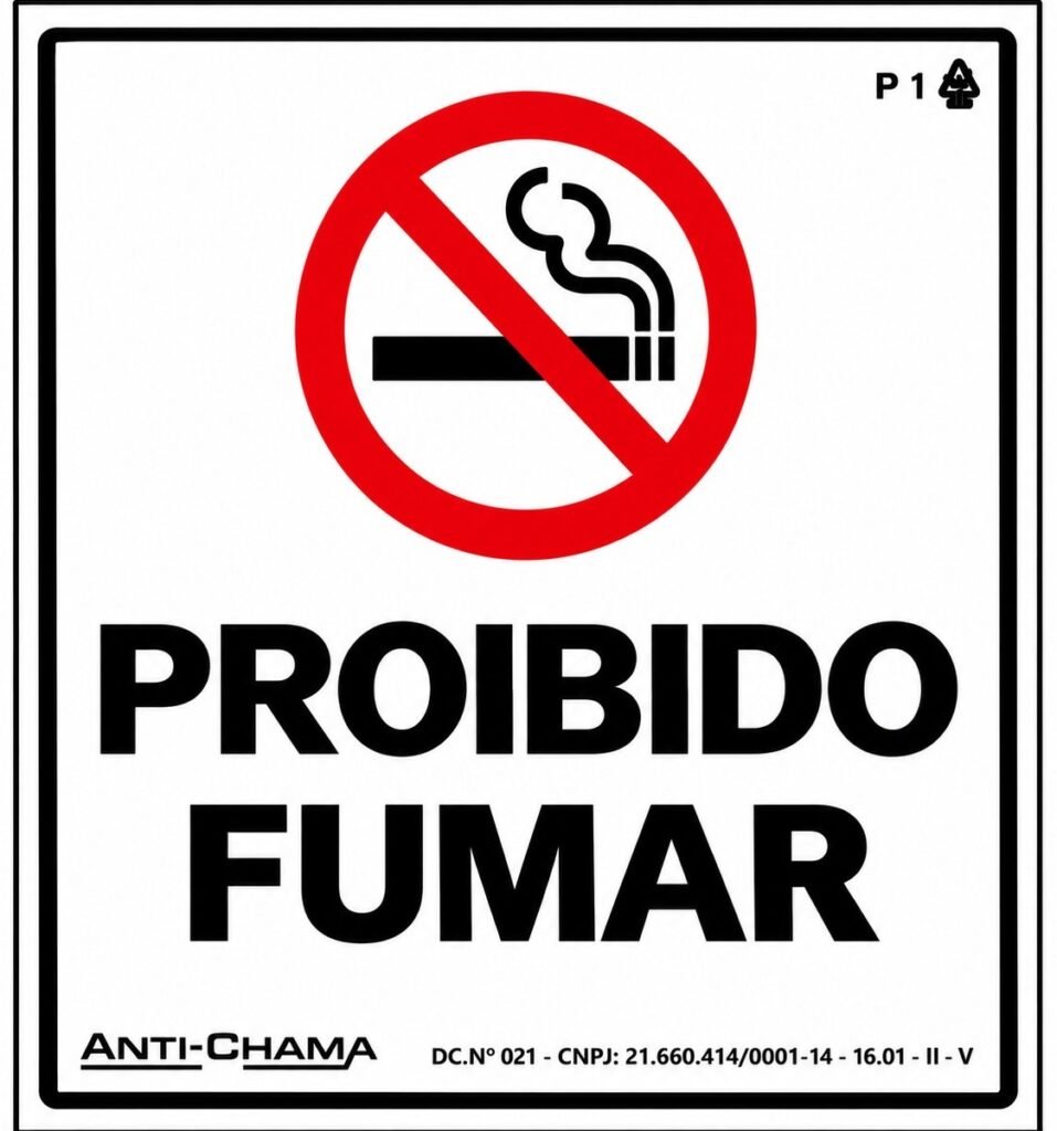 Placa proibido fumar